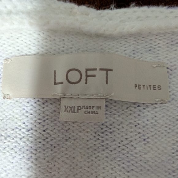 3/$30 Loft Purple And White Sweater - Picture 6 of 7